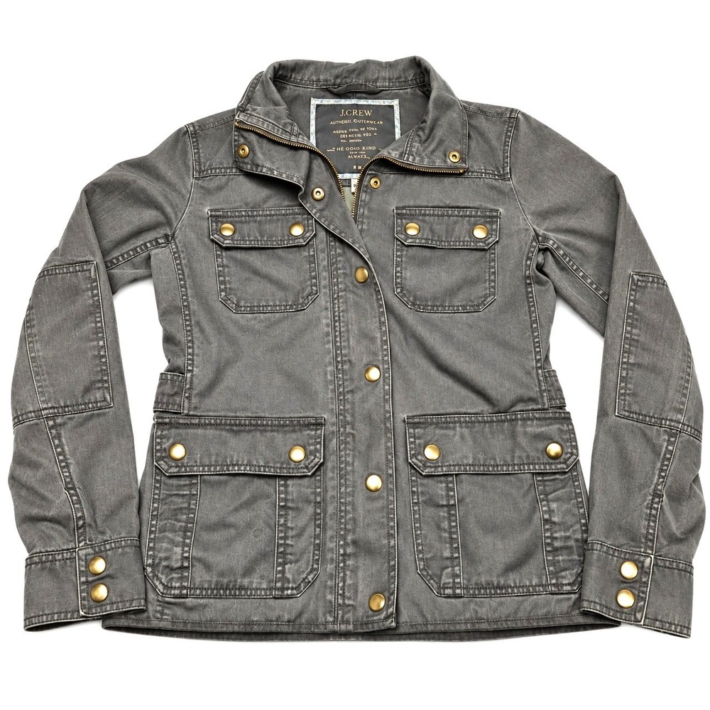 J.Crew Field Jacket Womens XXS Gray Relaxed Boyfriend Utility Military Coat